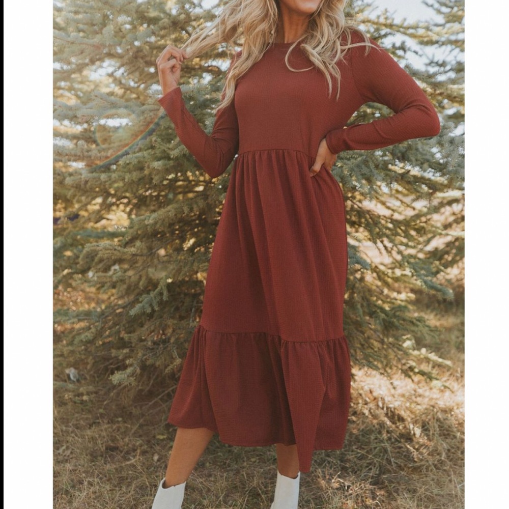 Midi Sway Dress - Rust